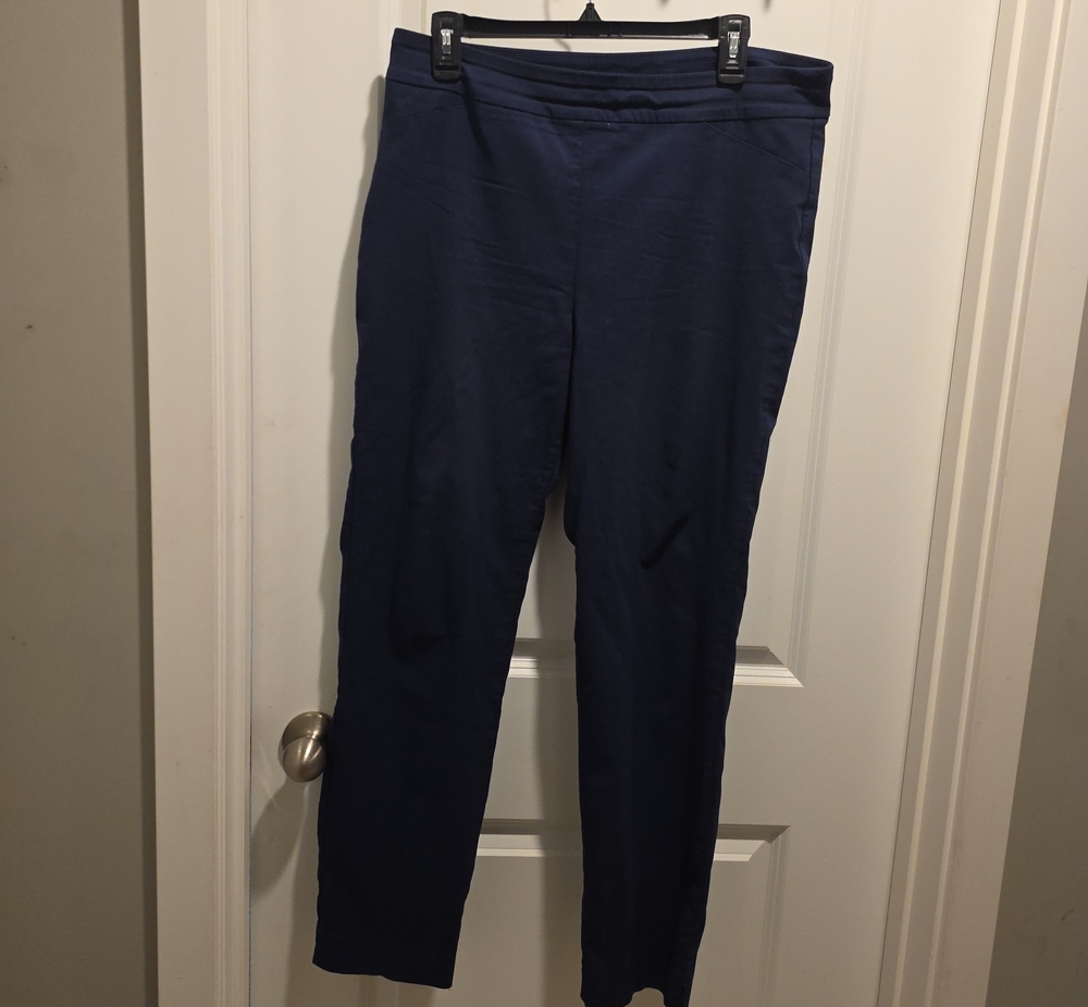 JM Collection Navy Straight-Leg Ponte Pants